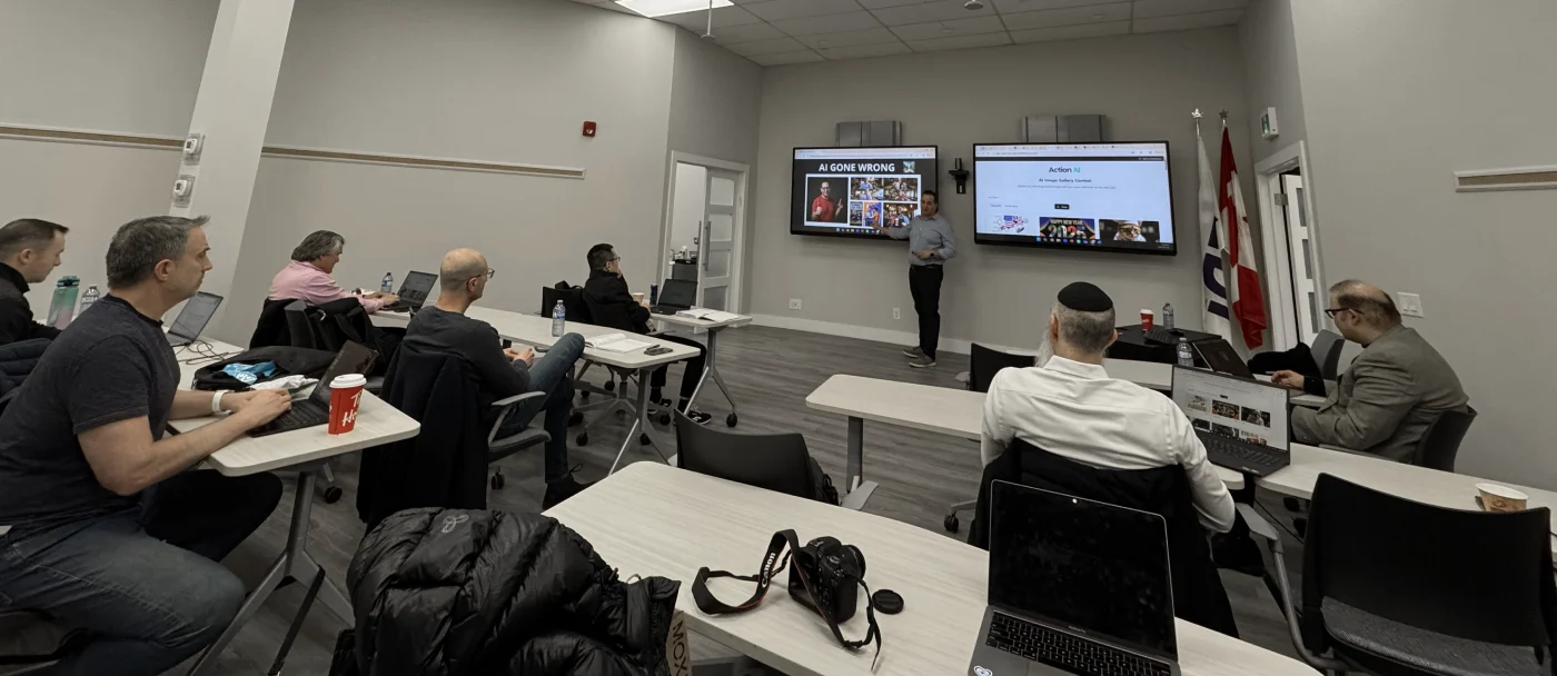 AI training for teams in Toronto, walking a business team through a task in the software they already use