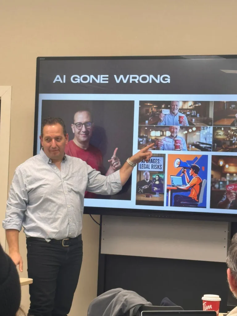 Ran Armon teaching a live, hands-on AI class at an in-person workshop in Toronto