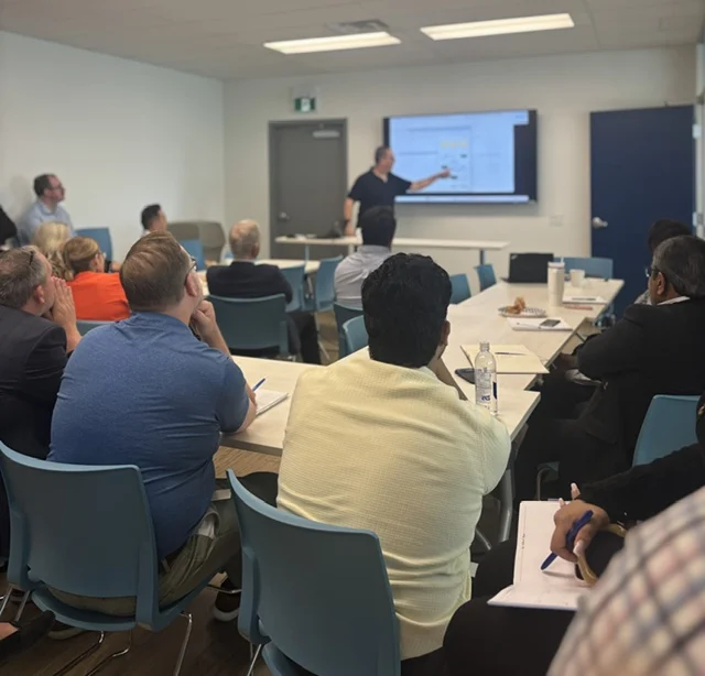AI team training in Toronto: Ran Armon teaching a Lunch and Learn to a business team