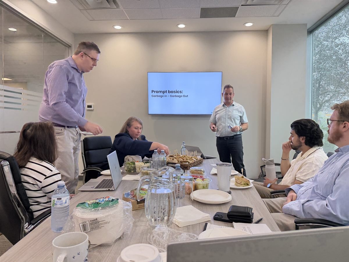 Ran Armon running an AI lunch and learn around a boardroom table